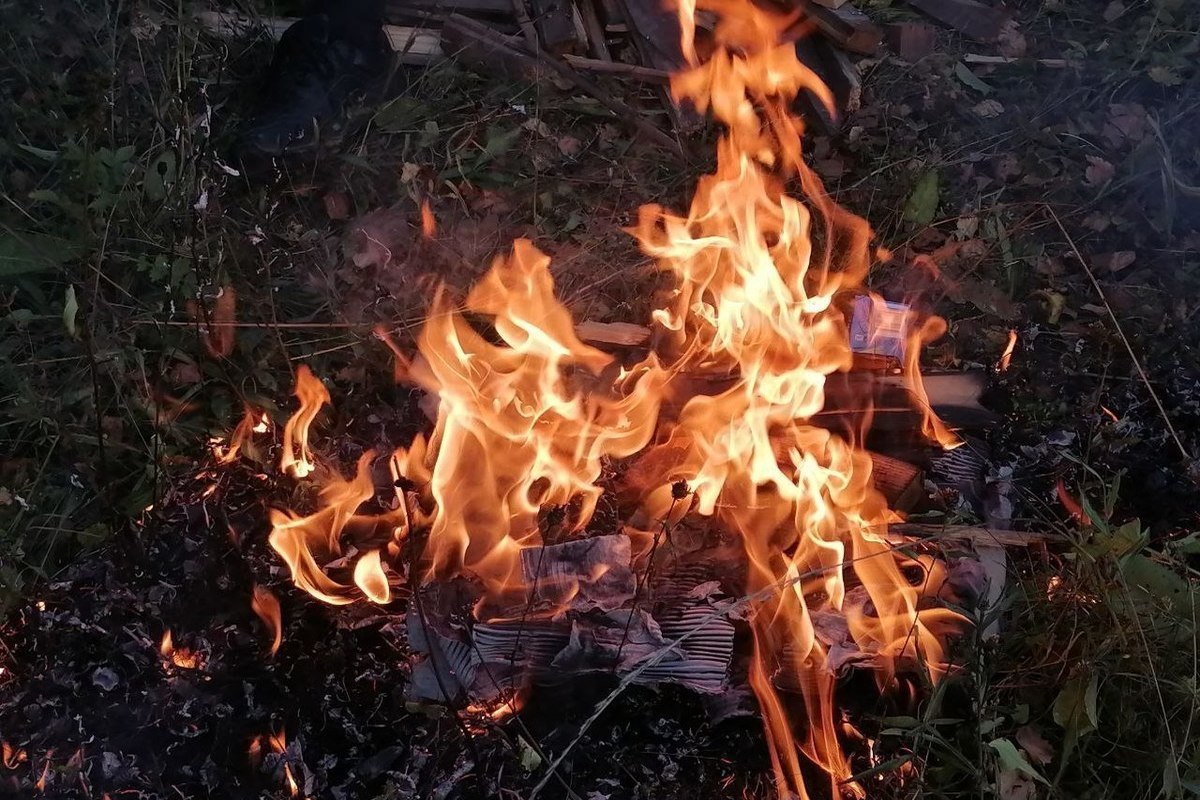 В Тульской области за сутки горели сооружение и катушки соломы