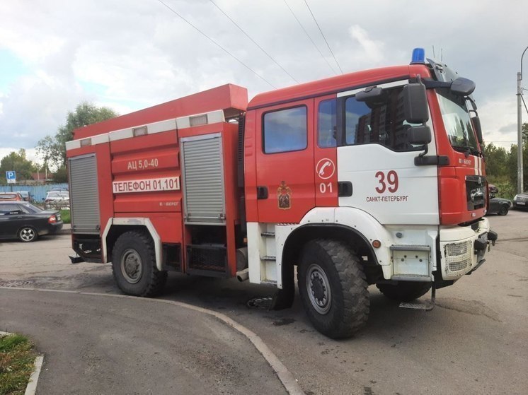 В Колпинском районе потушили крупный пожар в производственно-складском здании