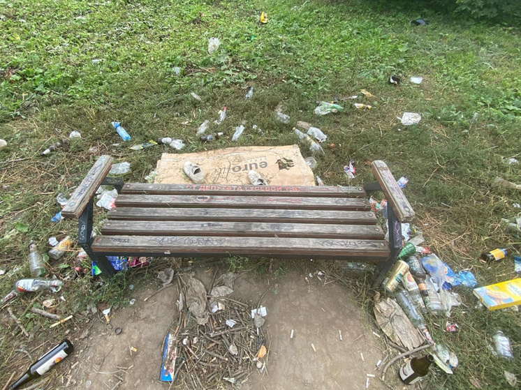 Жители Рязани пожаловались на мусор во дворе дома на улице Вокзальной