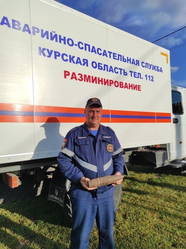 Под Курском нашли неразорвавшийся снаряд времен ВОВ