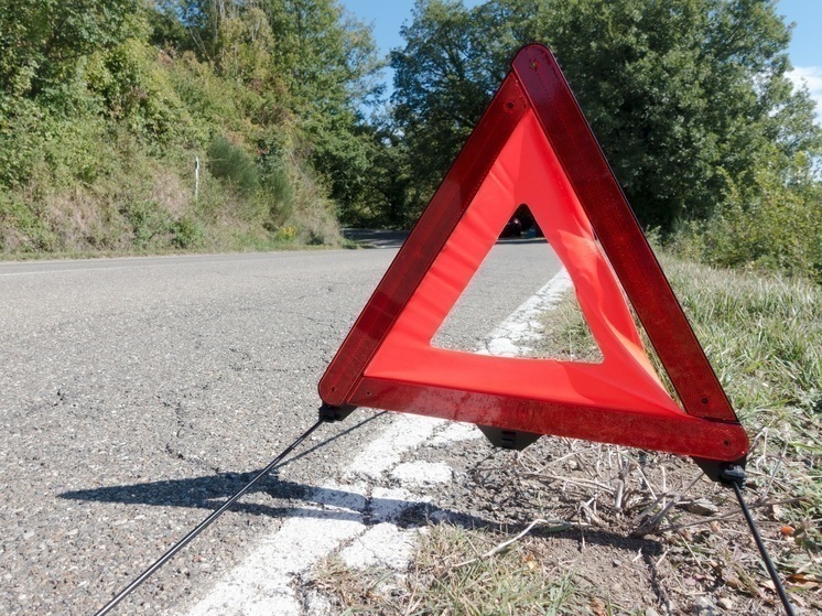 На орловской трассе водитель мотоцикла не справился с управлением и улетел в кювет