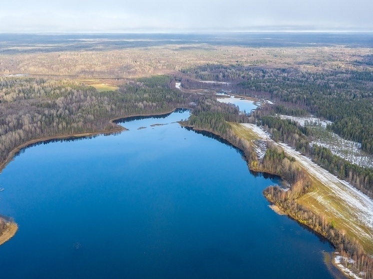 Пилоты дронов показали деревню на берегу «полыньи» в Карелии