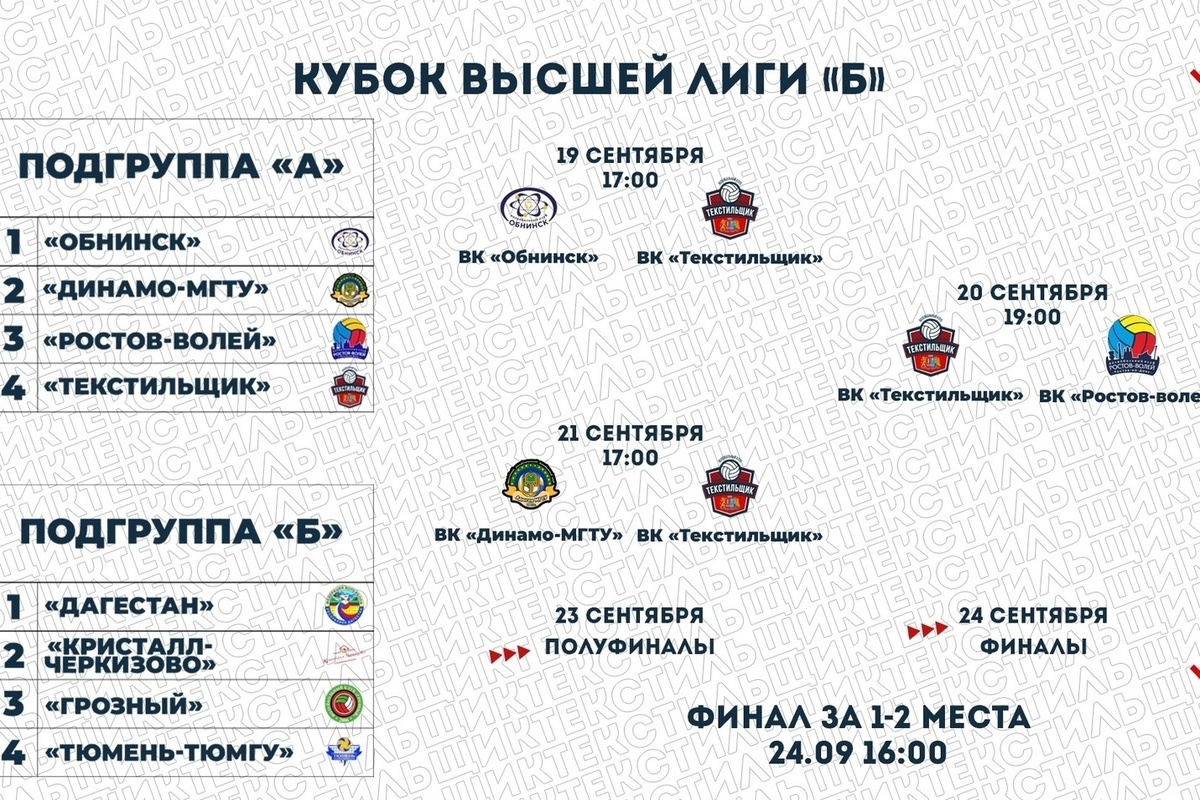 Tekstilshchik volleyball players will play in the Major League Cup "B"