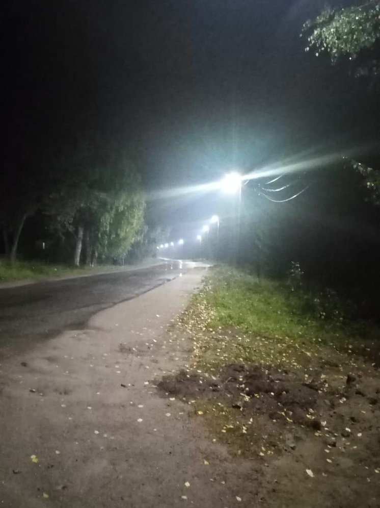 Новые фонари осветили улицу в поселке Карелии