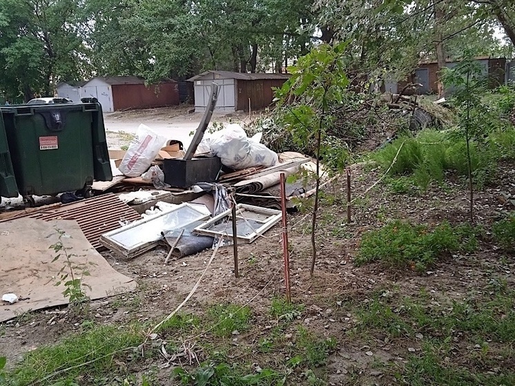 Огромная свалка образовалась на улице Содружества в Ростове