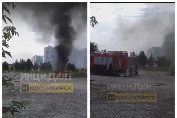 В Новосибирске мужчина поджёг незаводившуюся машину