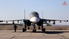 Экипажи Су-34 уничтожили позиции ВСУ: кадры боевого вылета