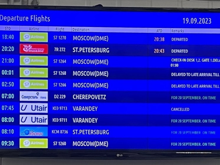 Люди жалуются на массовую задержку рейсов в архангельском аэропорту Васьково