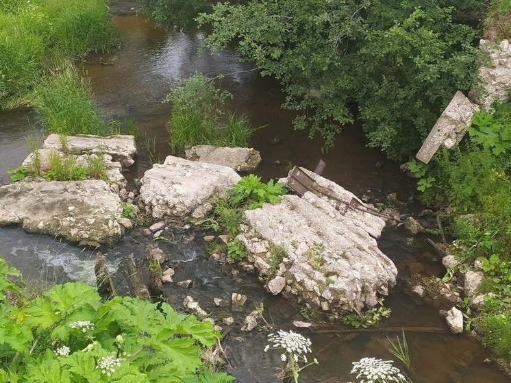 В Тверской области в реку упали части моста