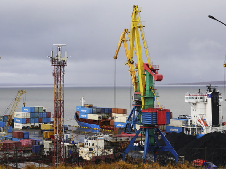 Теплоход "ФЕСКО Наварин" встал под разгрузку в порту Анадыря