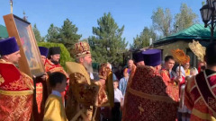 В Элисте встретили ковчег с мощами Георгия Победоносца 