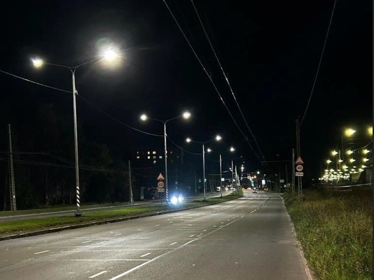 Двойные фонари загорелись на проспекте в Петрозаводске