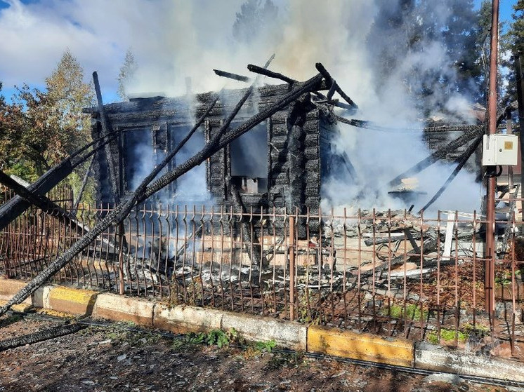 Три 50-литровых баллона с газом вынесли пожарные из горящего дома на СНТ "Геолог-2"