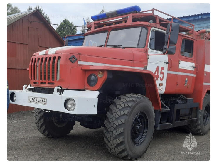 В Темкинском районе сгорела баня