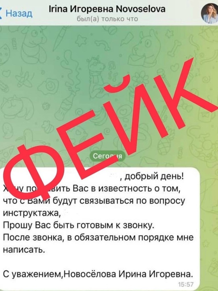 Аферисты подделали аккаунт замгубернатора ЯНАО в Telegram и пишут сообщения от ее имени