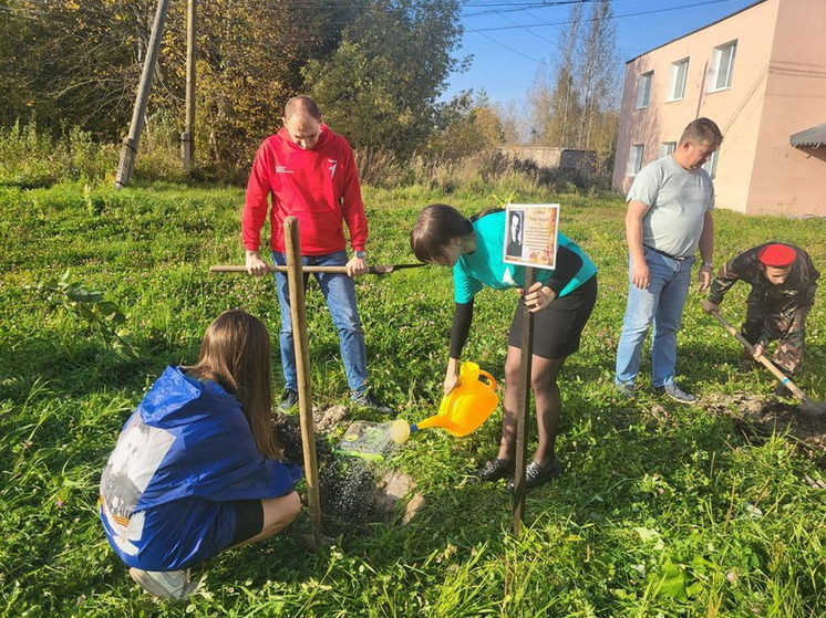 Рядом с Домом культуры посёлка Нерль в Тейковском районе высадили «Сад Памяти»