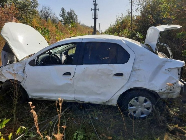 Три человека попали в больницу после опрокидывания иномарки под Воронежем