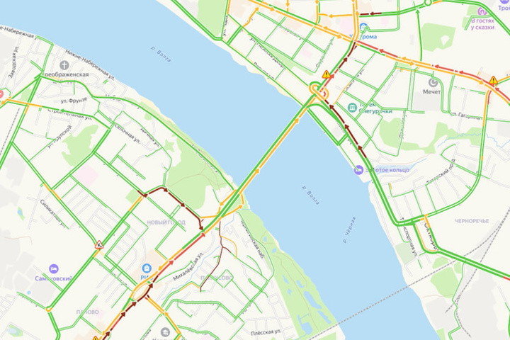 Костромской конфуз: реверсивные светофоры на мосту через Волгу когда надо не сработали