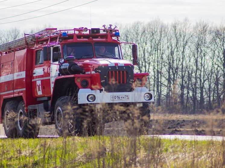 Пожар в тульском селе Дедилово тушили пять пожарных расчетов