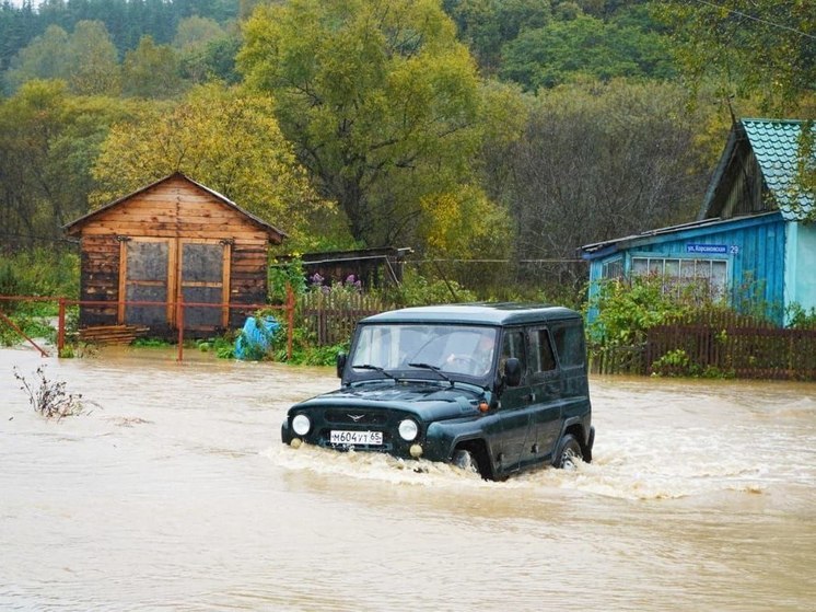 Село Чапаево-2 на Сахалине затопило из-за тайфуна