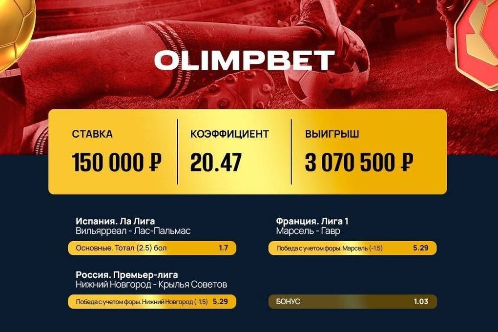 Клиент Olimpbet рискнул 150 000 рублями и выиграл 3 миллиона!
