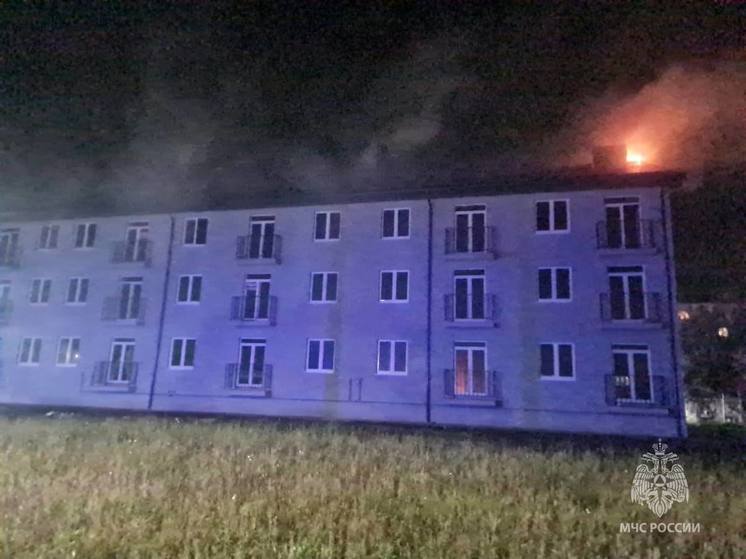 Сотрудники калининградского МЧС ликвидировали пожар в поселке Люблино