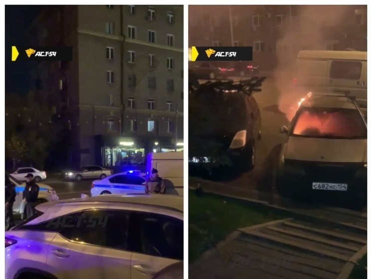 В Новосибирске загорелся Nissan Wingroad у железнодорожного вокзала