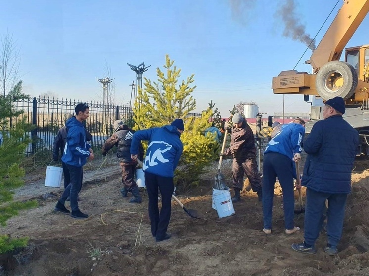 В Кызыле у нового буддийского комплекса идет посадка саженцев