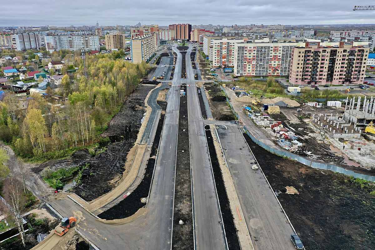 Дорожники планируют к концу года сдать новый участок Московского проспекта  в Архангельске - МК Архангельск