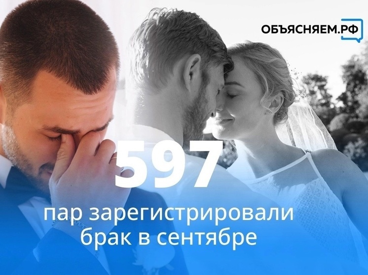 В Смоленской области в сентябре супругами стали 597 пар