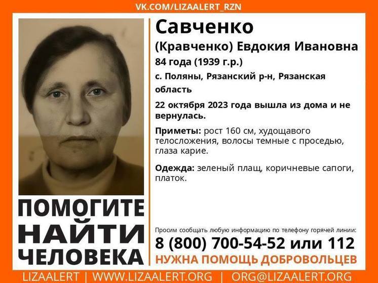 В селе Поляны под Рязанью пропала 84-летняя пенсионерка