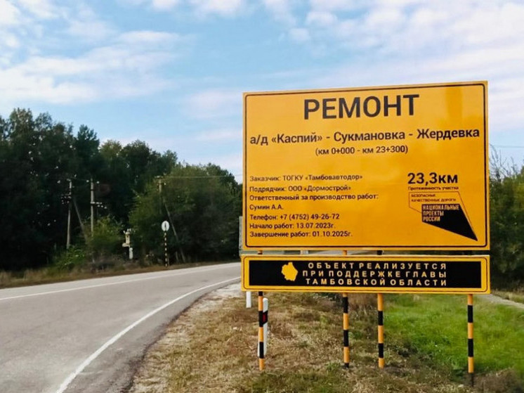 Ремонт дороги в Жердевском округе планируют завершить в рекордно короткие сроки