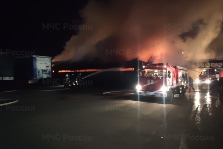 17 автомобилей сгорели на шинном заводе в Ярославле