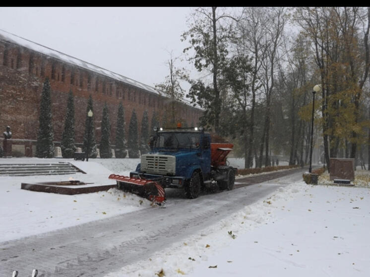 В Смоленске начались работы по уборке снега на общественных территориях