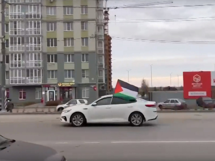 На улицах Рязани заметили автомобиль с флагом Палестины