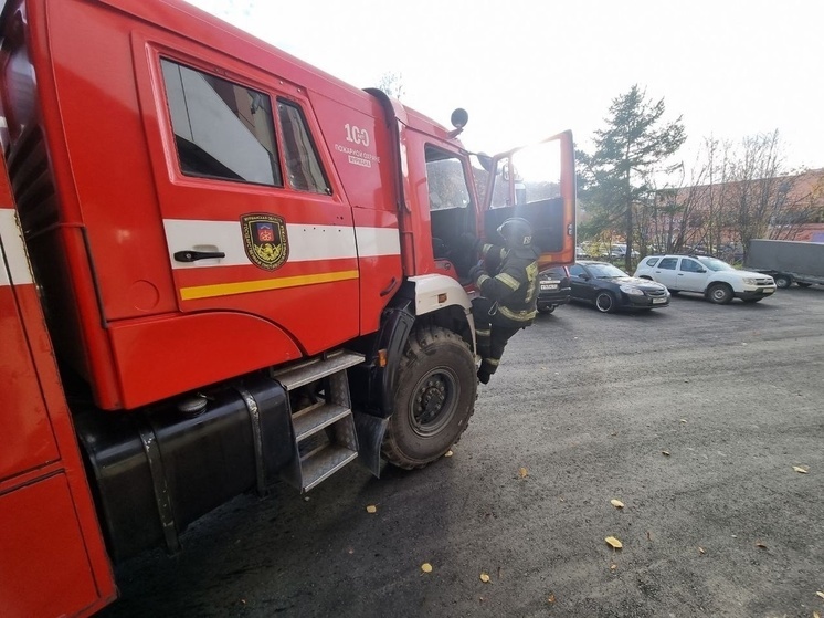 Больше десяти человек тушили горящий дом в Мурманске