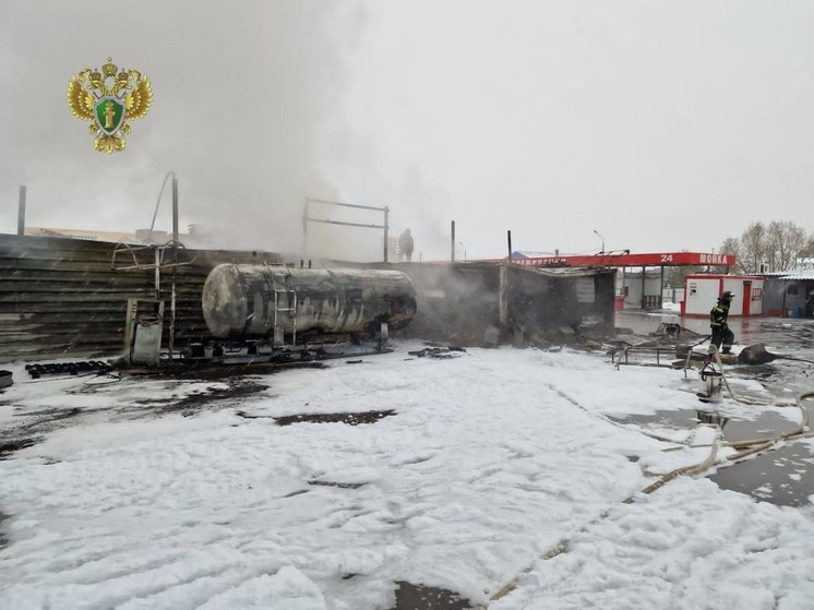 Два человека пострадали на пожаре на заправке в Подмосковье