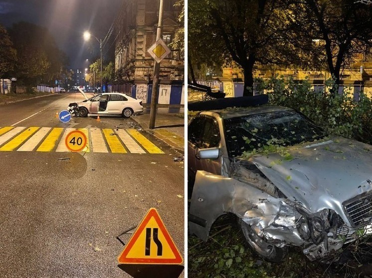 В Московском районе Калининграда столкнулись две легковушки