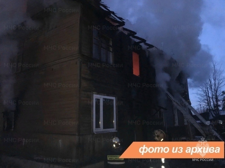 Почти три часа ушло у пожарных на тушение дома под Всеволожском