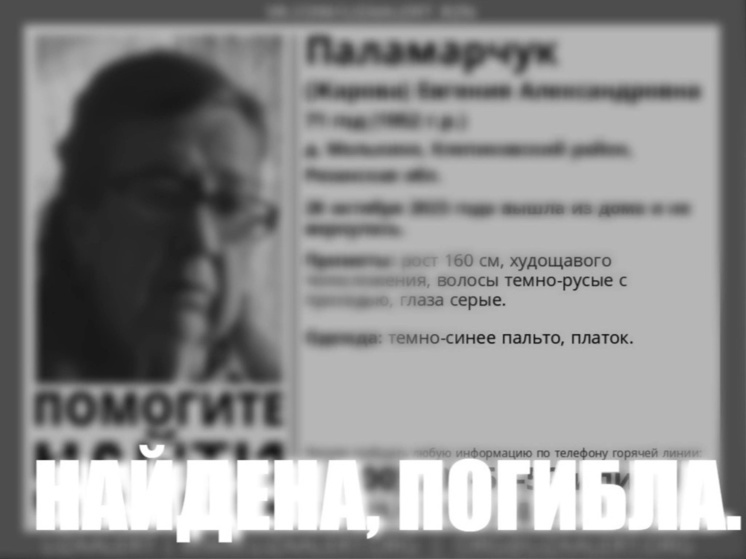 В Клепиковском районе Рязанской области пропала 71-летняя пенсионерка