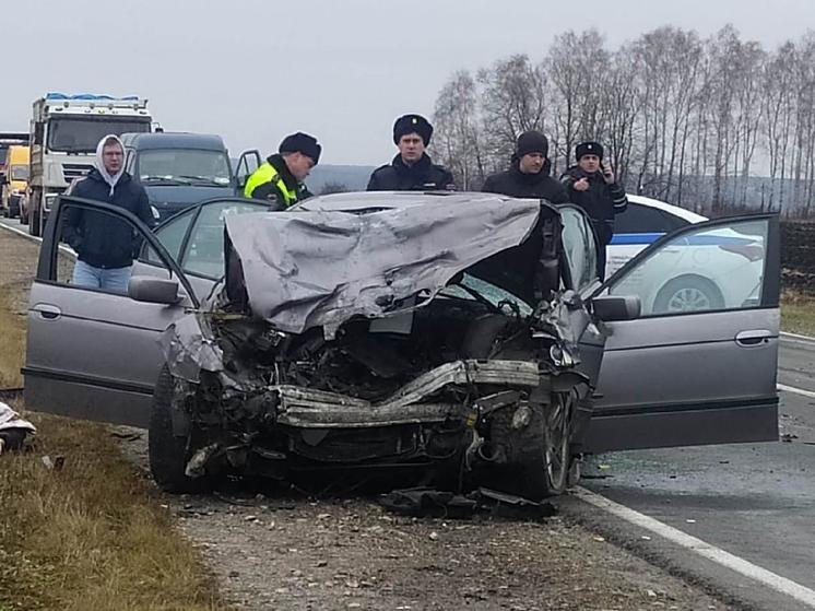 Появились фотографии с места смертельного ДТП на трассе под Пронском
