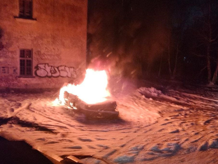 В Зверосовхозе семь пожарных тушили горящий автомобиль