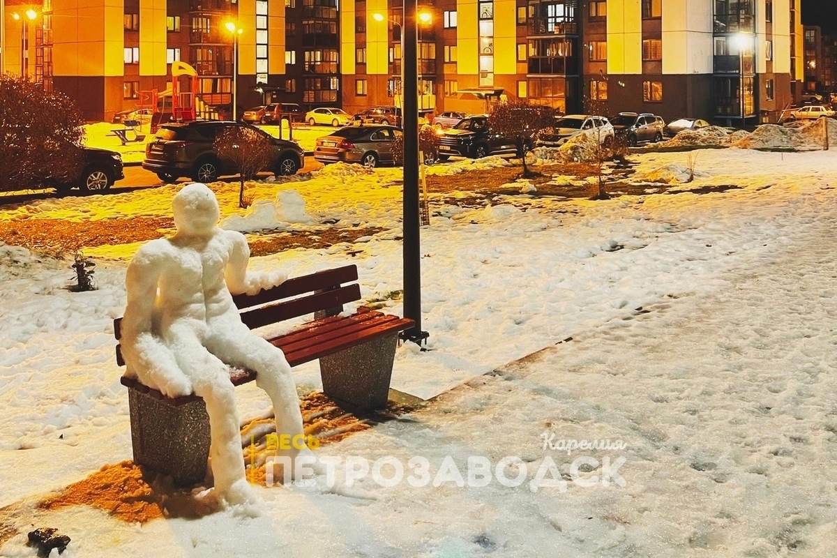Снежный ждун появился в Петрозаводске