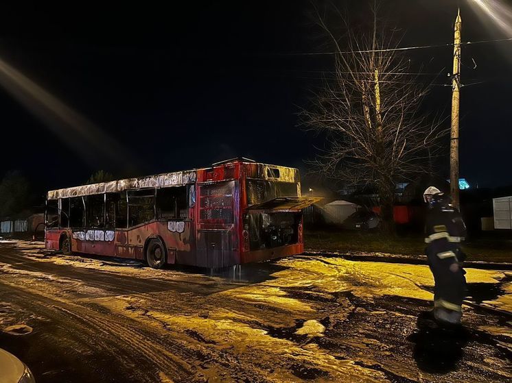 В Заречье сгорел недавно полученный Тулой новый автобус