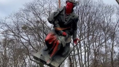 В Киеве демонтировали памятник Пушкину: видео