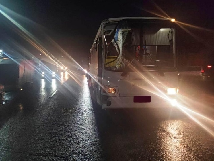 В Хакасии тягач столкнулся с автобусом