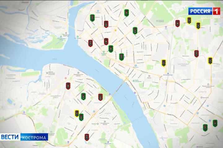 В Костроме устанавливают новые светофоры