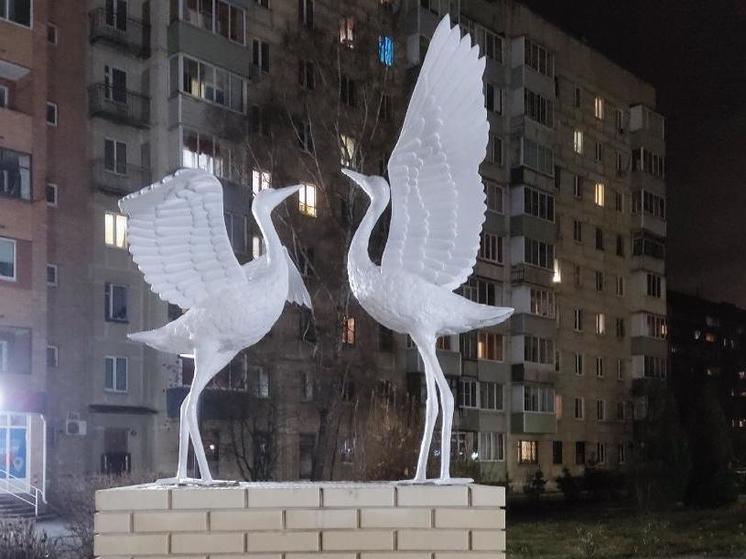 В Рязани установили новые скульптуры в Сквере белых журавлей в Канищеве
