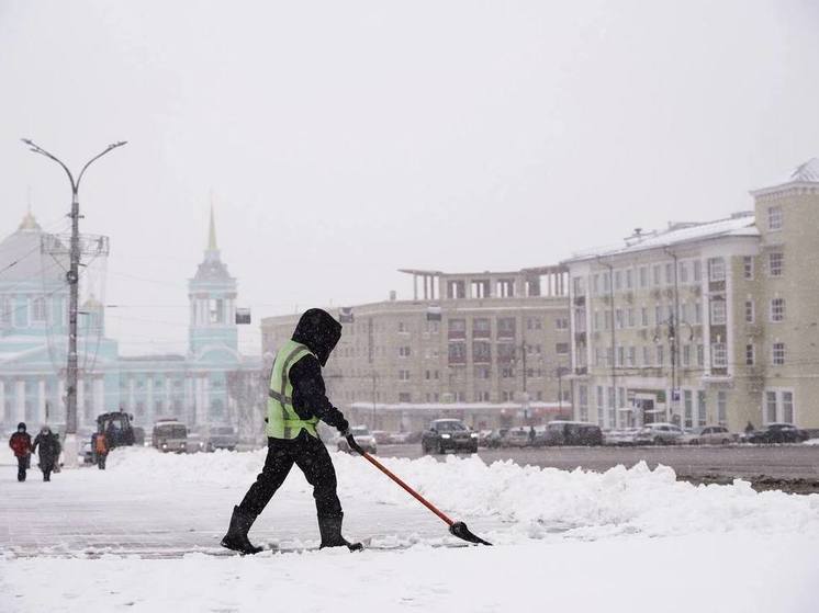 Курскую область накрыл первый снегопад
