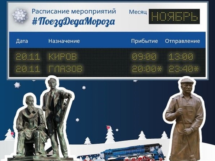 Кировчане встретили поезд Деда Мороза